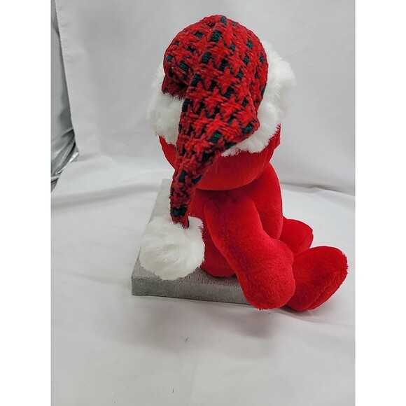 Vintage Smile Happy Face Giggle Plush Red With  Santa Hat 12" NOT WORKING - Picture 9 of 16